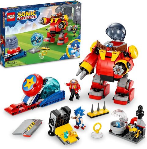 LEGO Sonic The Hedgehog Sonic vs. Dr. Eggman's Death Egg Robot 76993 مجموعة بناء لعبة سونيك للاعبين بعمر 8 سنوات، مع 6 شخصيات صوتية للعب الأدوار الإبداعية، هدية رائعة لعيد الميلاد لمحبي سونيك in Saudi Arabia