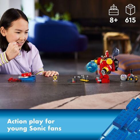 LEGO Sonic The Hedgehog Sonic vs. Dr. Eggman's Death Egg Robot 76993 مجموعة بناء لعبة سونيك للاعبين بعمر 8 سنوات، مع 6 شخصيات صوتية للعب الأدوار الإبداعية، هدية رائعة لعيد الميلاد لمحبي سونيك in Saudi Arabia