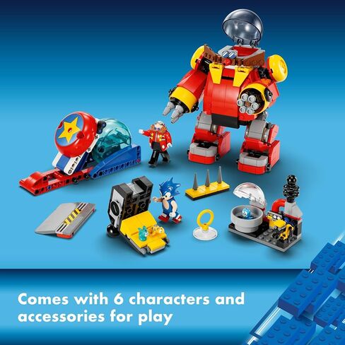 LEGO Sonic The Hedgehog Sonic vs. Dr. Eggman's Death Egg Robot 76993 مجموعة بناء لعبة سونيك للاعبين بعمر 8 سنوات، مع 6 شخصيات صوتية للعب الأدوار الإبداعية، هدية رائعة لعيد الميلاد لمحبي سونيك in Saudi Arabia