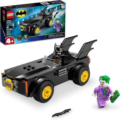 LEGO DC Batmobile Pursuit: مجموعة لعب Batman vs. The Joker 76264 DC Super Hero القابلة للبناء، سريعة وممتعة لبناء لعبة Batmobile مع إمكانيات لعب لا نهاية لها، لعبة سيارة باتمان للأطفال من سن 4 سنوات فما فوق in Saudi Arabia