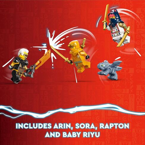 LEGO NINJAGO Sora’s Transforming Mech Bike Racer 71792 Ninja Toy Building Set for Kids, Featuring a Ninja Bike Racer Mech, Baby Dragon and 3 Minifigures, Christmas Toy for Kids Ages 8 and Up in Saudi Arabia