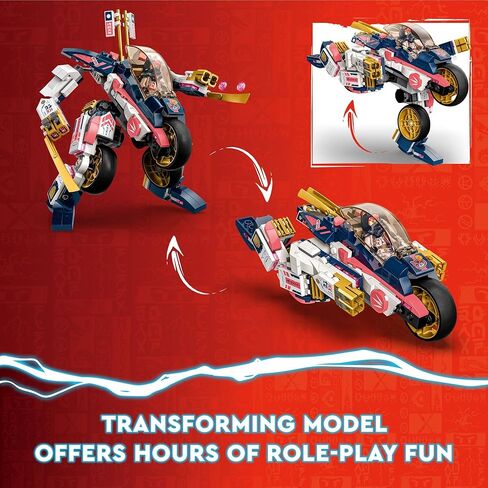 LEGO NINJAGO Sora’s Transforming Mech Bike Racer 71792 Ninja Toy Building Set for Kids, Featuring a Ninja Bike Racer Mech, Baby Dragon and 3 Minifigures, Christmas Toy for Kids Ages 8 and Up in Saudi Arabia
