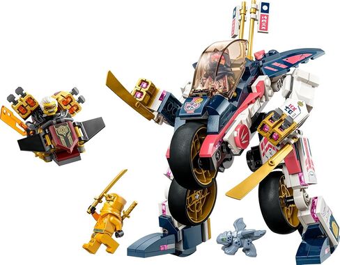 LEGO NINJAGO Sora’s Transforming Mech Bike Racer 71792 Ninja Toy Building Set for Kids, Featuring a Ninja Bike Racer Mech, Baby Dragon and 3 Minifigures, Christmas Toy for Kids Ages 8 and Up in Saudi Arabia