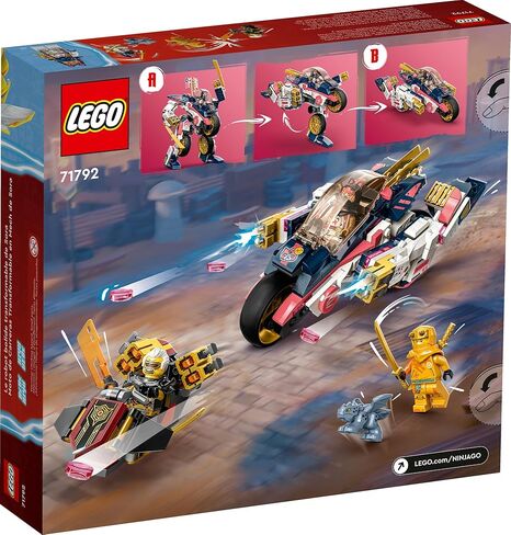 LEGO NINJAGO Sora’s Transforming Mech Bike Racer 71792 Ninja Toy Building Set for Kids, Featuring a Ninja Bike Racer Mech, Baby Dragon and 3 Minifigures, Christmas Toy for Kids Ages 8 and Up in Saudi Arabia