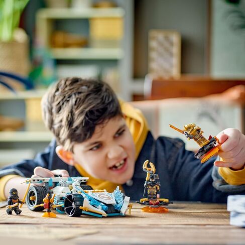 LEGO NINJAGO Zane’s Dragon Power Spinjitzu Race Car 71791 Building Toy Set, Features a Ninja Car, 2 Hover Flyers, Dragon Toy, and 4 Minifigures, Gift for Kids Aged 7+ in Saudi Arabia