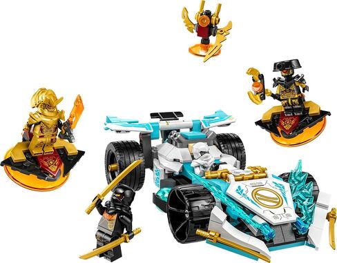 LEGO NINJAGO Zane’s Dragon Power Spinjitzu Race Car 71791 Building Toy Set, Features a Ninja Car, 2 Hover Flyers, Dragon Toy, and 4 Minifigures, Gift for Kids Aged 7+ in Saudi Arabia