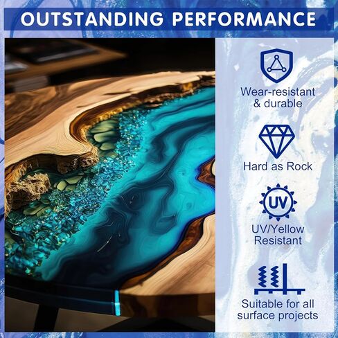 BSCPAM إيبوكسي الراتنج 16 أونصة - مجموعة راتنجات الإيبوكسي الشفاف - مزيج سهل بنسبة 1: 1 صب وطلاء للحرف الفنية DIY والمجوهرات وقالب الراتنج - التسوية الذاتية، بدون اصفرار وخالية من الفقاعات in Kuwait