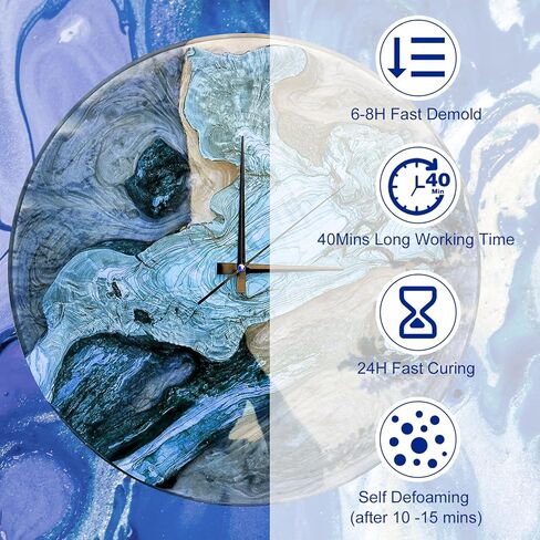 BSCPAM إيبوكسي الراتنج 16 أونصة - مجموعة راتنجات الإيبوكسي الشفاف - مزيج سهل بنسبة 1: 1 صب وطلاء للحرف الفنية DIY والمجوهرات وقالب الراتنج - التسوية الذاتية، بدون اصفرار وخالية من الفقاعات in Kuwait