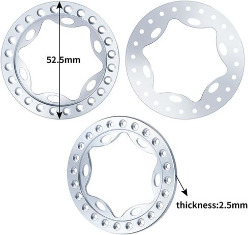 RCLIONS 4 قطع من سبائك الألومنيوم مقاس 1.9 بوصة RC Beadlock عجلة استبدال حلقة لسيارة 1:10 RC الزاحفة 1.9 بوصة عجلات/إطارات (أسود) in Kuwait