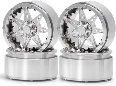 مجموعة إطارات عجلات معدنية من الخرز Que-T مقاس 2.2 بوصة لزاحف RC 1/10 TRX4 SCX10 90046 حزمة من 4 قطع (أزرق وأسود) in Kuwait