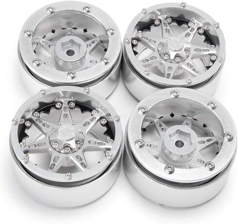 مجموعة إطارات عجلات معدنية من الخرز Que-T مقاس 2.2 بوصة لزاحف RC 1/10 TRX4 SCX10 90046 حزمة من 4 قطع (أزرق وأسود) in Kuwait