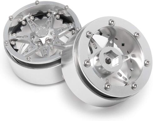 مجموعة إطارات عجلات معدنية من الخرز Que-T مقاس 2.2 بوصة لزاحف RC 1/10 TRX4 SCX10 90046 حزمة من 4 قطع (أزرق وأسود) in Kuwait