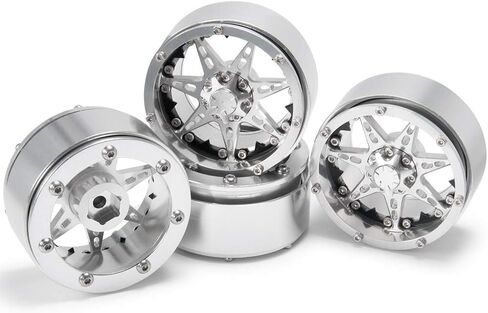 مجموعة إطارات عجلات معدنية من الخرز Que-T مقاس 2.2 بوصة لزاحف RC 1/10 TRX4 SCX10 90046 حزمة من 4 قطع (أزرق وأسود) in Kuwait