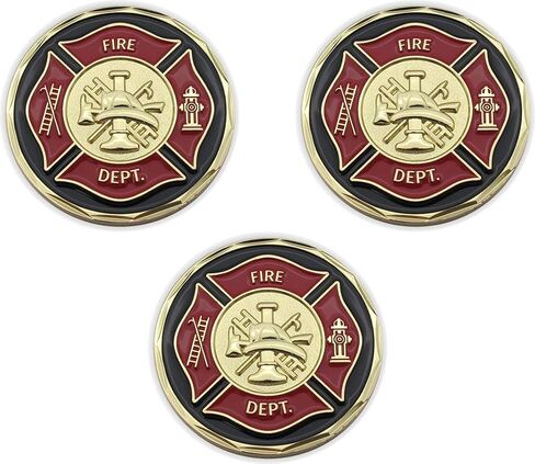 Firefighter Coin, Bulk Pack of 10 Psalm 91 Pocket Tokens of Protection and Appreciation, The Thin Red Line Religious Challenge Coin Souvenir Gift for Firefighters, Men and Women in Kuwait