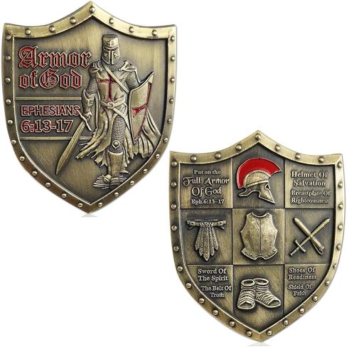 ضع على عملة تحدي درع الله بالكامل أفسس 6: 13-17 مجموعة عملات تذكارية ثلاثية الأبعاد in Kuwait