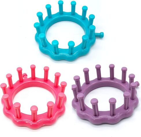 WAYION Round Knitting Loom Plastic Hat Weaving Looms Kit with Loom Hook/Needle, Creativity for Kids Small Knitting Loom Kit - Perfect for Sock, Hat, Leg & Arm Warmers, Scarf & More (Blue) in Kuwait