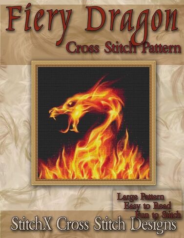 Fiery Dragon Cross Stitch Pattern in Saudi Arabia