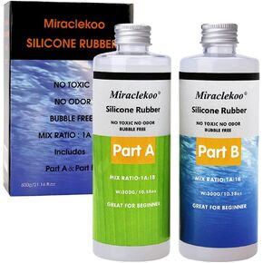 Miraclekoo Silicone Mold Making Kit Liquid Silicone Rubber 15A Molding Silicone Translucent Mold Making Silicone for Resin Molds, Soap Molds, Candle Molds, Silicone Molds Making, 28 oz in Saudi Arabia