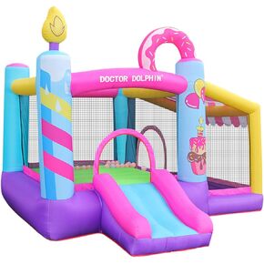 Doctor Dolphin Pink Inflatable Bounce House with and Blower for Kids Toddlers Outdoor or Indoor Bouncy House Jumping House Castle with Slide in Kuwait