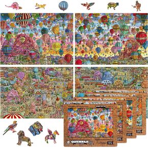 UNIDRAGON Original + IC4 Design أحجية خشبية، لعبة ألغاز لوحية، Quezzle Amazing Cappadocia، الجزء 2-4، 750 قطعة...