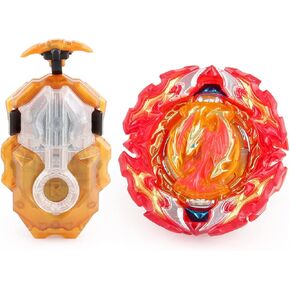 لعبة Battling Tops Burst DB B-191 Prominence Phoenix Tapered Universe مع قاذف شفرات دوارة يمين/يسار، لعبة دوارة علوية هدية للأولاد (B-191-02)