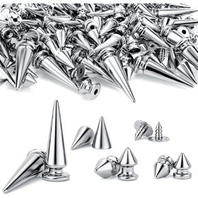 OIIKI 440PCS 8mm Silver ABS Bullet Spike Cone Studs, Spike Studs Beads in Saudi Arabia