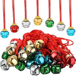 Zubebe 120 Pcs Christmas Bell Necklaces Believe Large Bell Necklaces Holiday Christmas Necklace for Kids Women Costume Craft Party Supplies in Kuwait