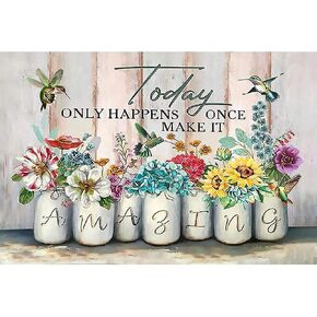 Stamping Cross Stitch Kit, Hummingbird and Flower Counting Cross Stitch Kit for Adult Beginners, Full Line DIY Cross Stitch Stitching Kit for Home Decor Cross Stitch Patterns 11.8x15.7 inches in Kuwait