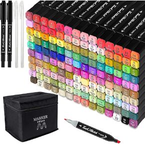 Tommax Acrylic Paint Marker Pens 96 color, 48pcs 2-headed 2-color Dual Tip Pens, Point Acrylic Paint Markers for Wood, Canvas, Stone, Rock Painting, Glass, Ceramic Surfaces, DIY