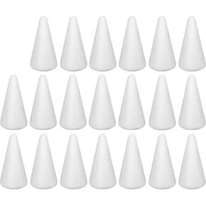 20 حزمة من مخاريط شجرة الإسفنج الحرفية للفنون والحرف اليدوية من Crafjie (2.13 × 4.25 بوصة)، مخاريط إسفنجية بوليسترين صغيرة بيضاء، مخروط إسفنجي من البوليسترين، لأقزام عيد الميلاد DIY، شجرة عيد الميلاد، ديكور العطلات in Kuwait