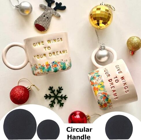 12 قطعة من اشكال مقابض الاكواب من الصلصال لتشكيل مقبض الكوب الفخار، قوالب مقبض الكوب باشكال واحجام مختلفة in Kuwait