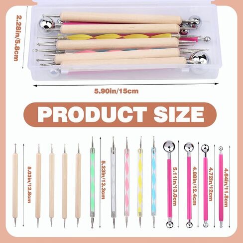 LOKUNN 14 Pcs Dotting Tools Embossing Tool Dotting Tools Set Rock Painting in Kuwait