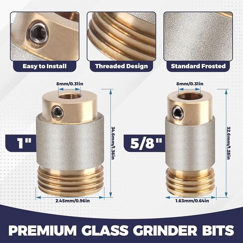 قطع مطحنة زجاجية للزجاج الملون (5/8 بوصة، 1 بوصة)، أدوات ومستلزمات الزجاج الملون لمطحنة الزجاج الملون، تستخدم على نطاق واسع لفنون معالجة الزجاج والديكور - من جودورا in Kuwait