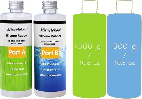 مجموعة صنع قوالب السيليكون من Miraclekoo من مطاط السيليكون السائل 15A قالب سيليكون بلاتيني شفاف لصنع قوالب السيليكون لقوالب الراتنج، صب الراتنج، قوالب السيليكون (21.16 أونصة) in Saudi Arabia