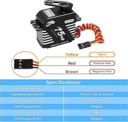 WOAEIUOS Baja Servo 75 كجم RC أجهزة رقمية مقاومة للماء أجهزة معدنية كاملة لسيارة 1/10 1/8 1/5 Redcat HPI Baja 5B SS RC سيارة in Kuwait