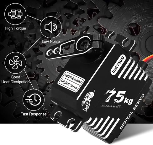 WOAEIUOS Baja Servo 75 كجم RC أجهزة رقمية مقاومة للماء أجهزة معدنية كاملة لسيارة 1/10 1/8 1/5 Redcat HPI Baja 5B SS RC سيارة in Kuwait