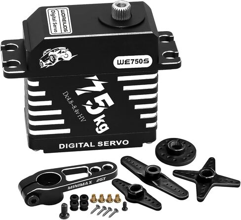 WOAEIUOS Baja Servo 75 كجم RC أجهزة رقمية مقاومة للماء أجهزة معدنية كاملة لسيارة 1/10 1/8 1/5 Redcat HPI Baja 5B SS RC سيارة in Kuwait