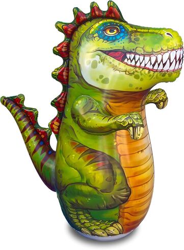 حقيبة بوب ديناصور تي ريكس قابلة للنفخ للأطفال | لعبة كيس اللكمة الخلفية ثلاثية الأبعاد بطول 48 بوصة in Kuwait