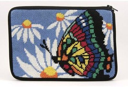 Stitch & Zip Needlepoint محفظة/حقائب مستحضرات التجميل - SZ573 Butterfly & Daisies in Saudi Arabia