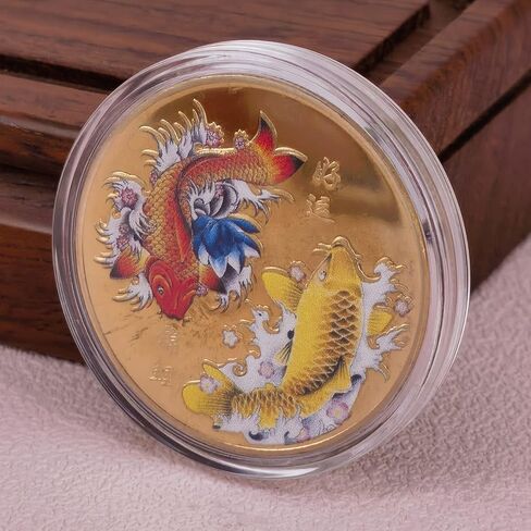 سمكة كوي ملونة، اثني عشر زودياك، عملة محظوظة لخدش تذاكر اليانصيب، تجلب الحظ السعيد والازدهار in Kuwait