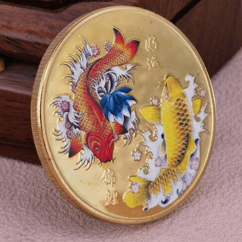 سمكة كوي ملونة، اثني عشر زودياك، عملة محظوظة لخدش تذاكر اليانصيب، تجلب الحظ السعيد والازدهار in Kuwait