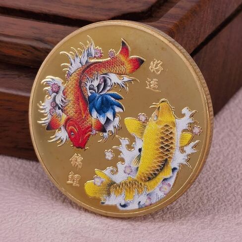 سمكة كوي ملونة، اثني عشر زودياك، عملة محظوظة لخدش تذاكر اليانصيب، تجلب الحظ السعيد والازدهار in Kuwait