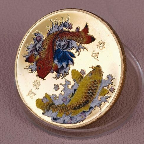 سمكة كوي ملونة، اثني عشر زودياك، عملة محظوظة لخدش تذاكر اليانصيب، تجلب الحظ السعيد والازدهار in Kuwait