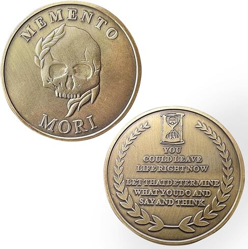 عملة تذكار موري تذكار فيفير عملة جمجمة وساعة رملية عملة تحدي عملة عملات جديدة هدية للممارسة الرواقية اليومية in Kuwait