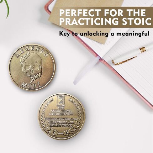 عملة تذكار موري تذكار فيفير عملة جمجمة وساعة رملية عملة تحدي عملة عملات جديدة هدية للممارسة الرواقية اليومية in Kuwait