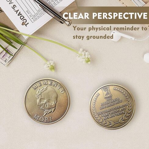 عملة تذكار موري تذكار فيفير عملة جمجمة وساعة رملية عملة تحدي عملة عملات جديدة هدية للممارسة الرواقية اليومية in Kuwait
