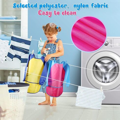 VCOSTORE Kids Art Smock، ثوب رسم للأطفال الصغار، مريلة فنية للأطفال بأكمام طويلة مقاومة للماء مع 3 جيوب للأطفال in Kuwait