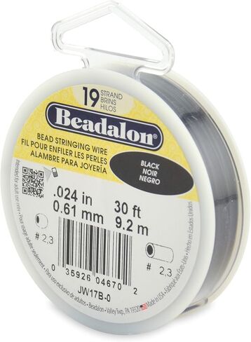 Beadalon 19 جديلة سلك خرز من الفولاذ المقاوم للصدأ، 012 بوصة / 0.30 مم، ساطع، 30 قدم / 9.2 م in Kuwait