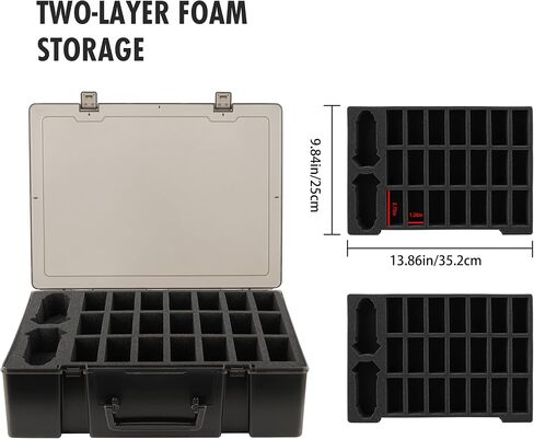 صندوق حمل Minahao متوافق مع Akedo Ultimate Arcade Warriors Versus Pack. مع طبقتين من الفوم مع أخاديد مسبقة القطع (46 فتحة) (برتقالي) in Kuwait