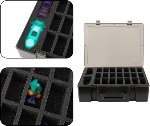 صندوق حمل Minahao متوافق مع Akedo Ultimate Arcade Warriors Versus Pack. مع طبقتين من الفوم مع أخاديد مسبقة القطع (46 فتحة) (برتقالي) in Kuwait